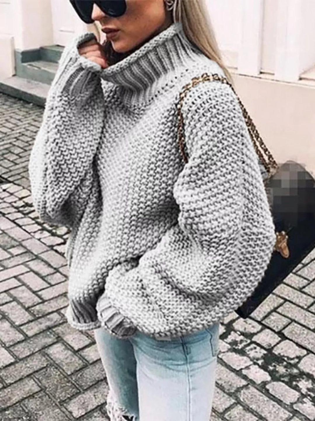Chunky Knit Turtleneck Sweater