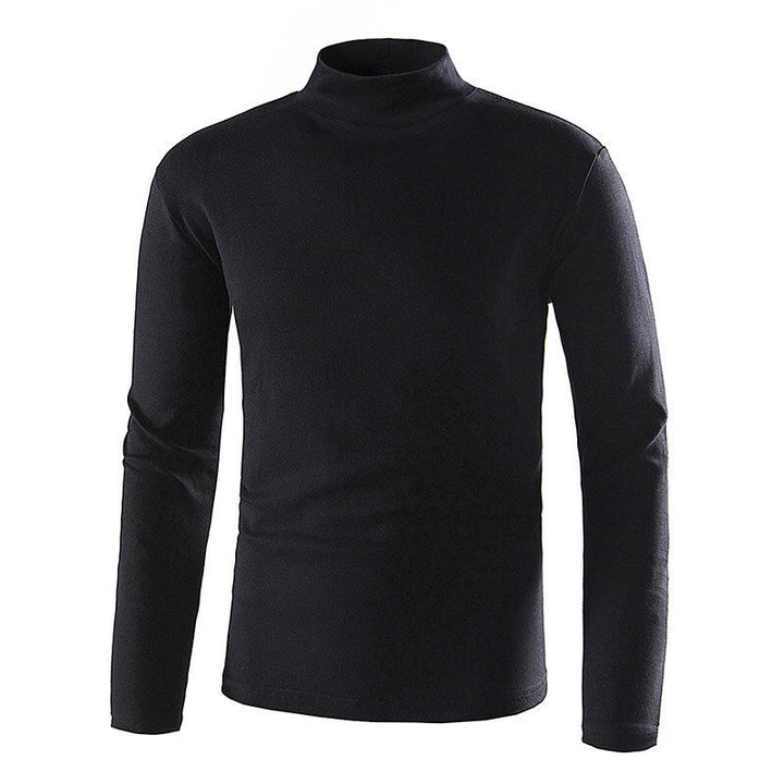 Mens Stylish Turtleneck Versatile And Slim-fit With Long Sleeves