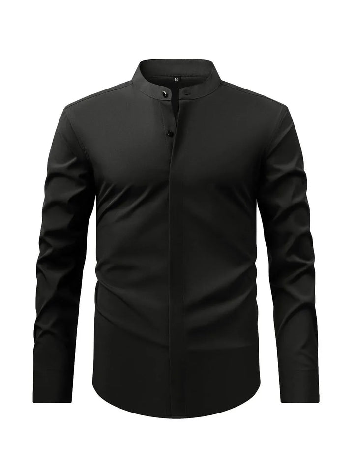 Men's Full Size Stand Collar Button Down Shirt Plus Size
