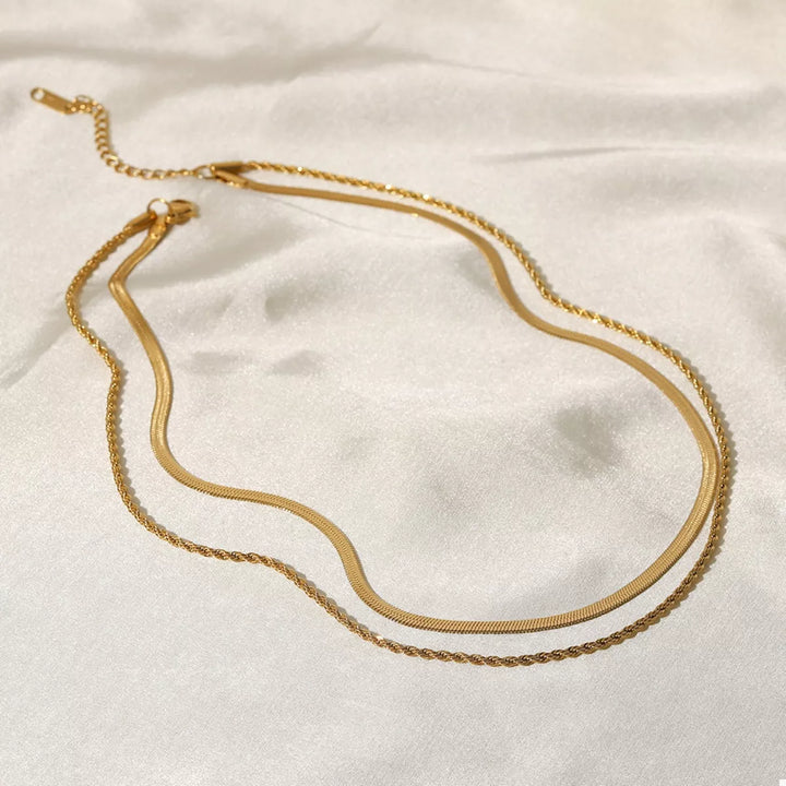 18K Gold-Plated Stainless Steel Layered Necklace