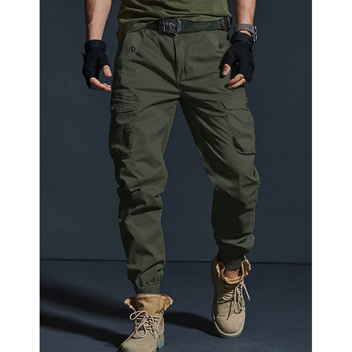 Mens Slim-fit Multi-pocket Work Trousers