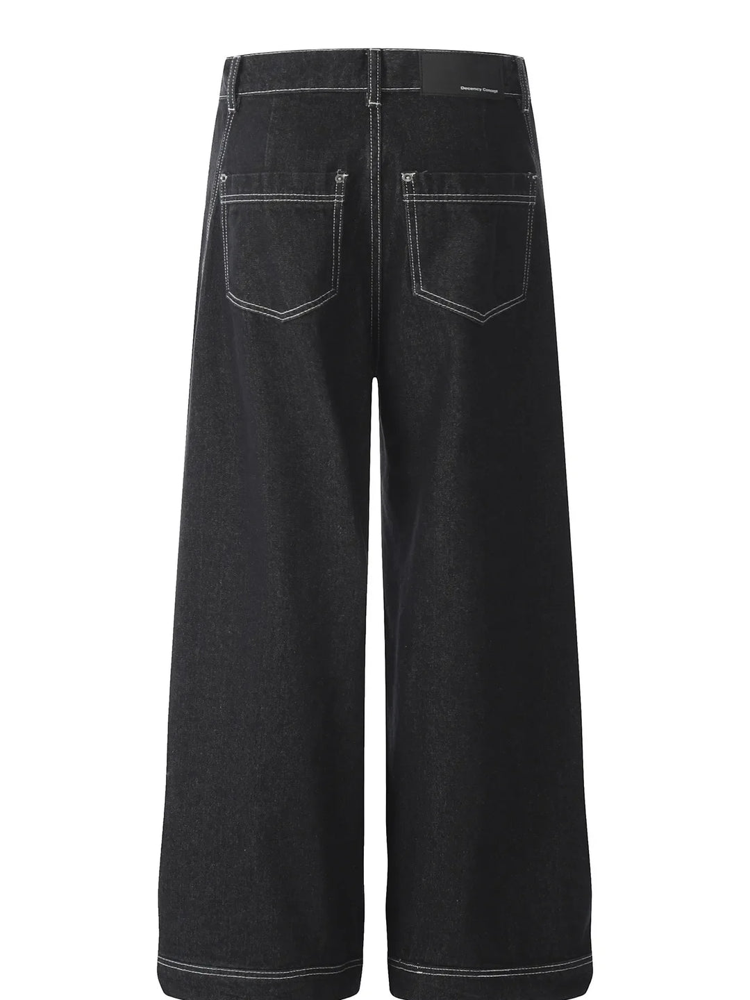 Men's Wide-Leg Jeans with Contrast Stitching