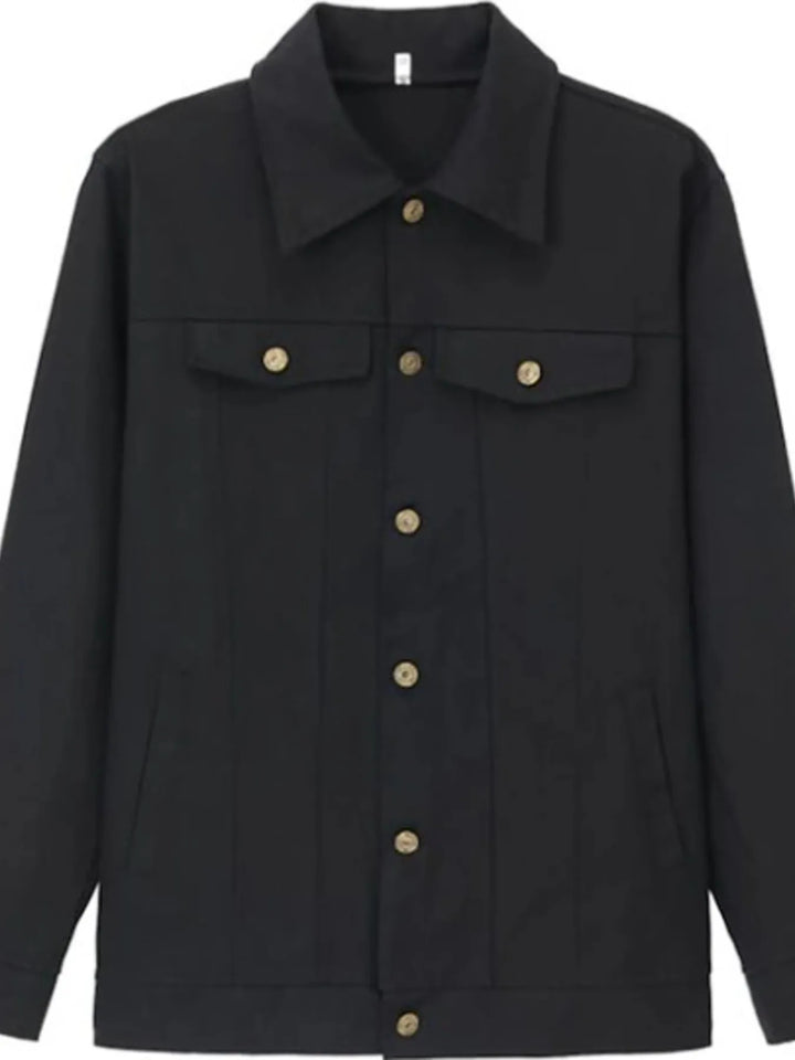 Men's Full Size Button Up Long Sleeve Jacket Plus Size