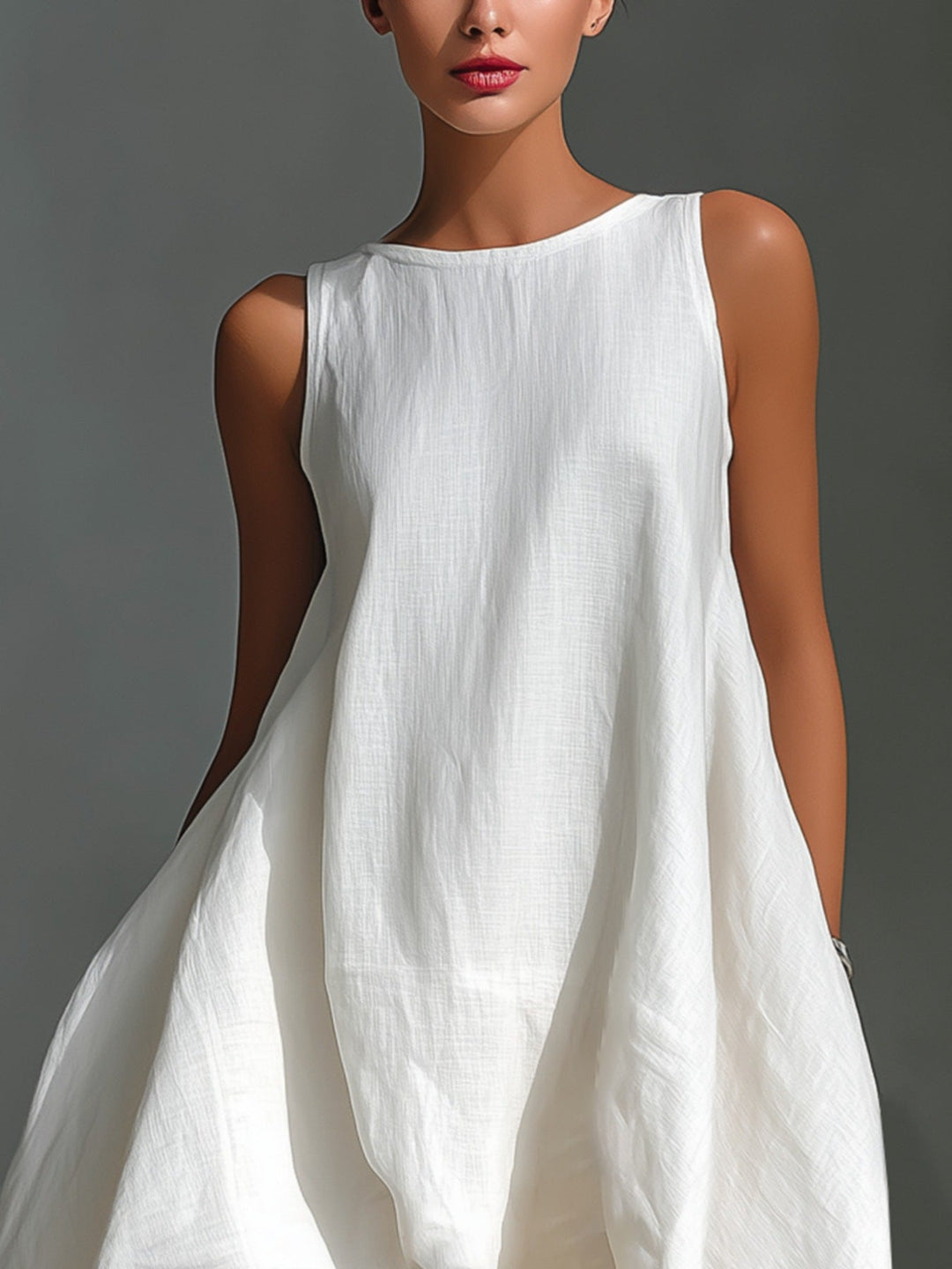 Sleeveless High-Low Hem Dress