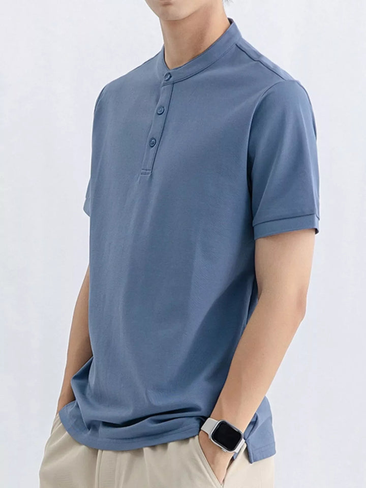 Men's Plus Size Button Detail Short Sleeve T-Shirt