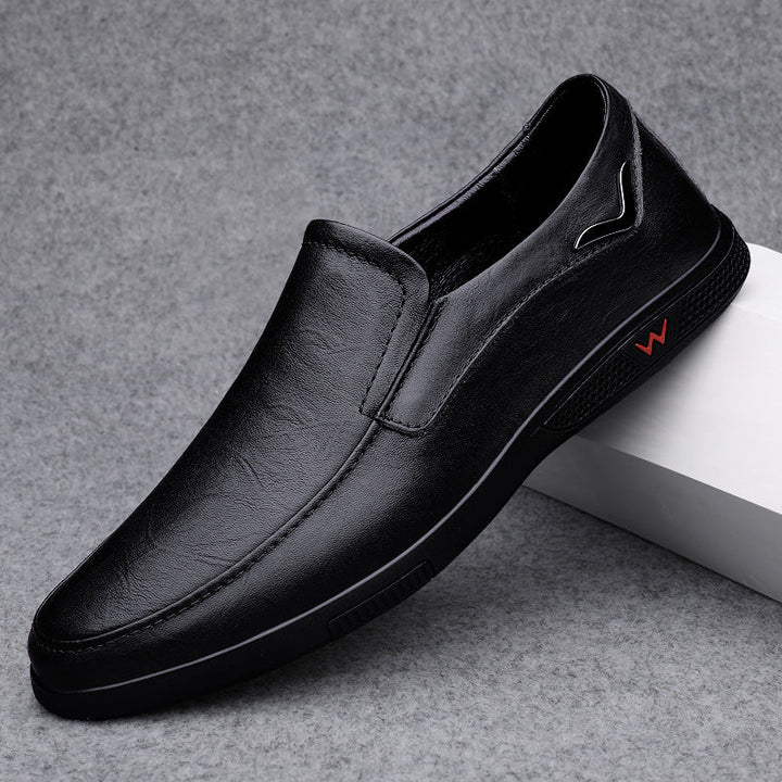 Large-size Mens Leather Shoes Trendy British Style