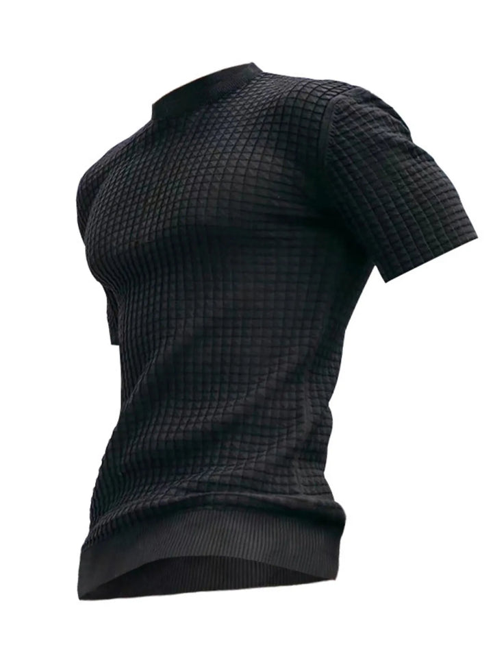 Men's Full Size Textured Knit Short Sleeve T-Shirt Plus Size