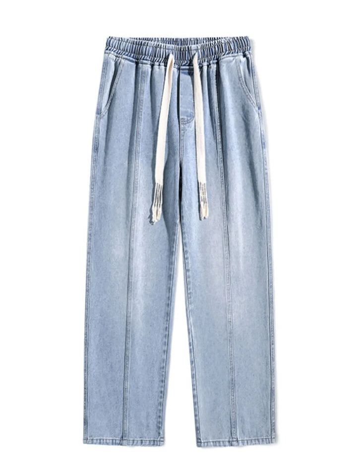 Men's Full Size Drawstring Wide Leg Jeans Plus Size