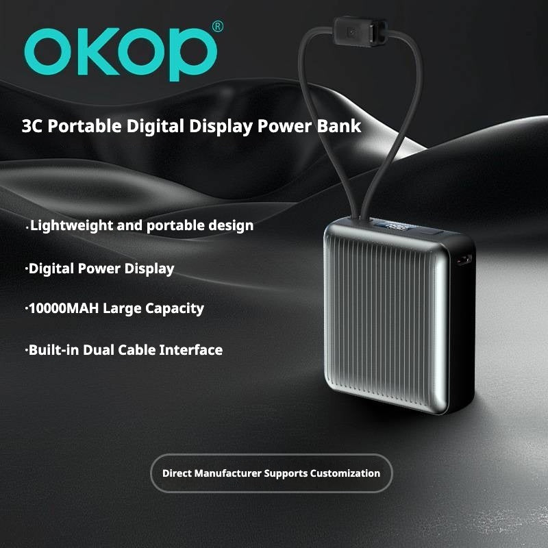 KP-717 Power Bank 3C Certified Digital Battery Display 10,000mAh High Capacity Fast Charging Hot-Selling In Stock
