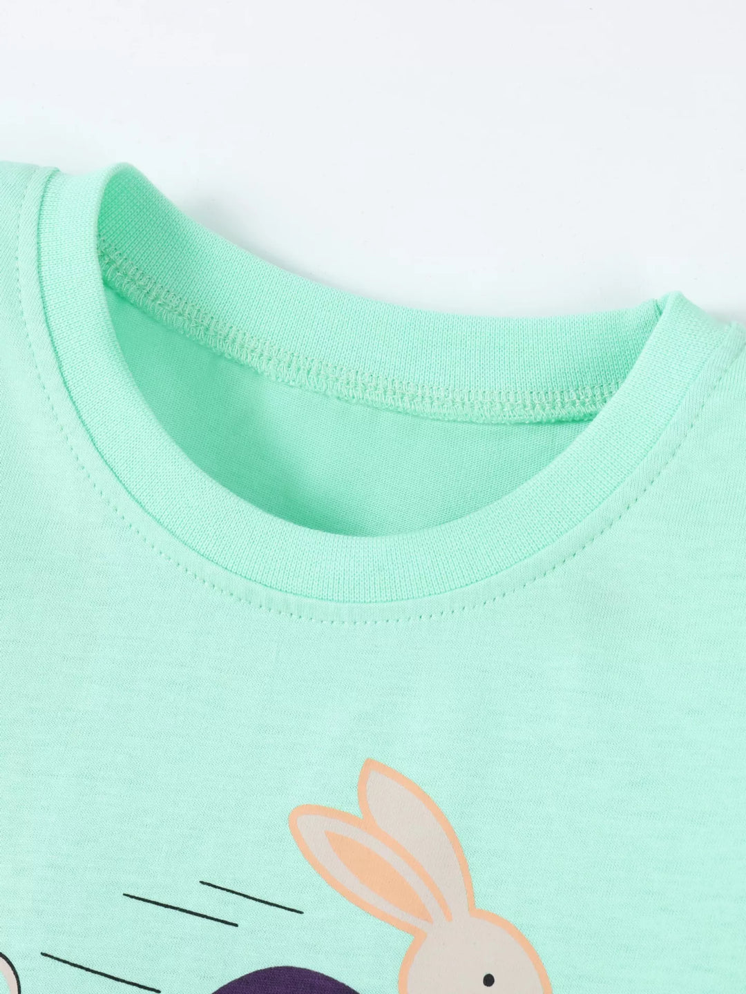 Children's Animal Race Round Neck Tee and Shorts Set