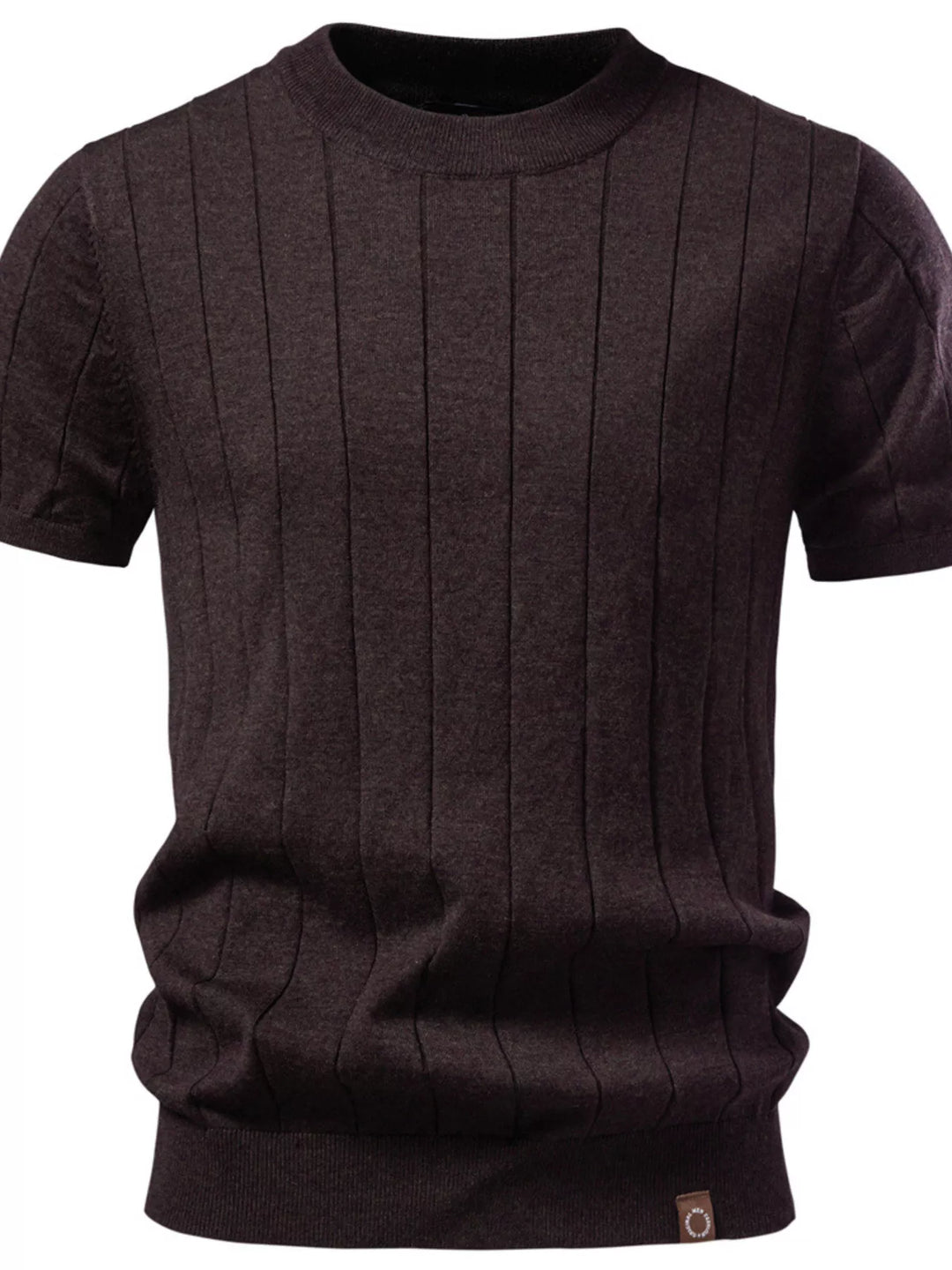 Men's Ribbed Knit Short Sleeve Sweater