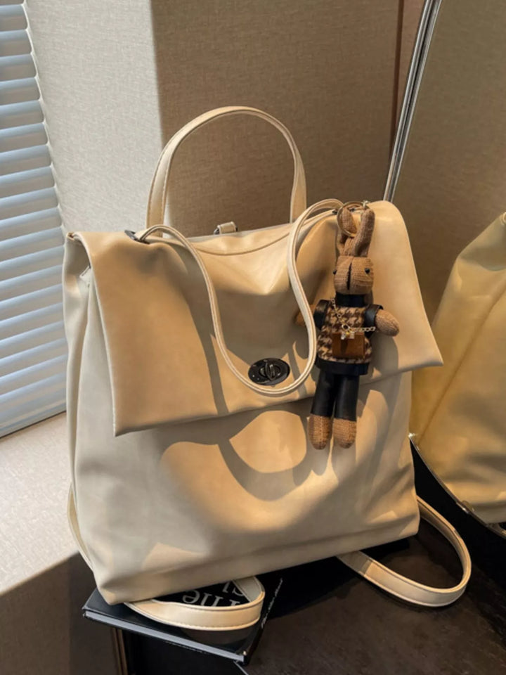 Leather Flap Backpack Bag
