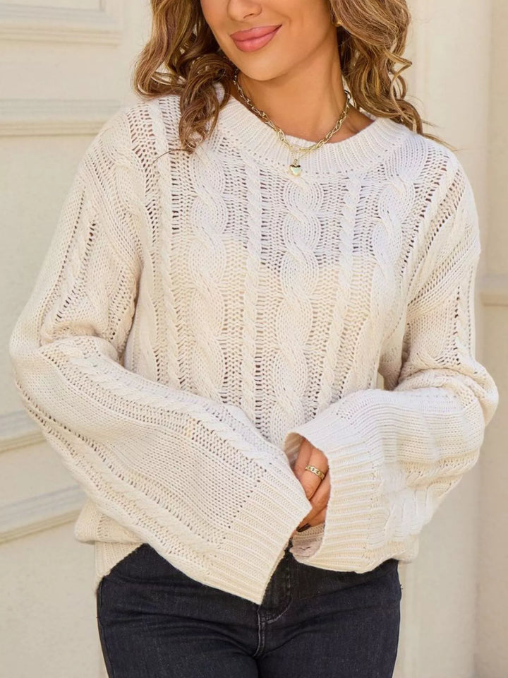 Cable Knit Long Sleeve Sweater