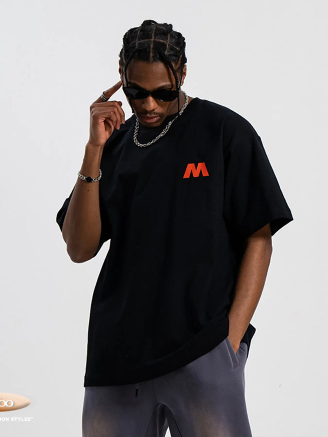 Men's Letter M Round Neck T-Shirt
