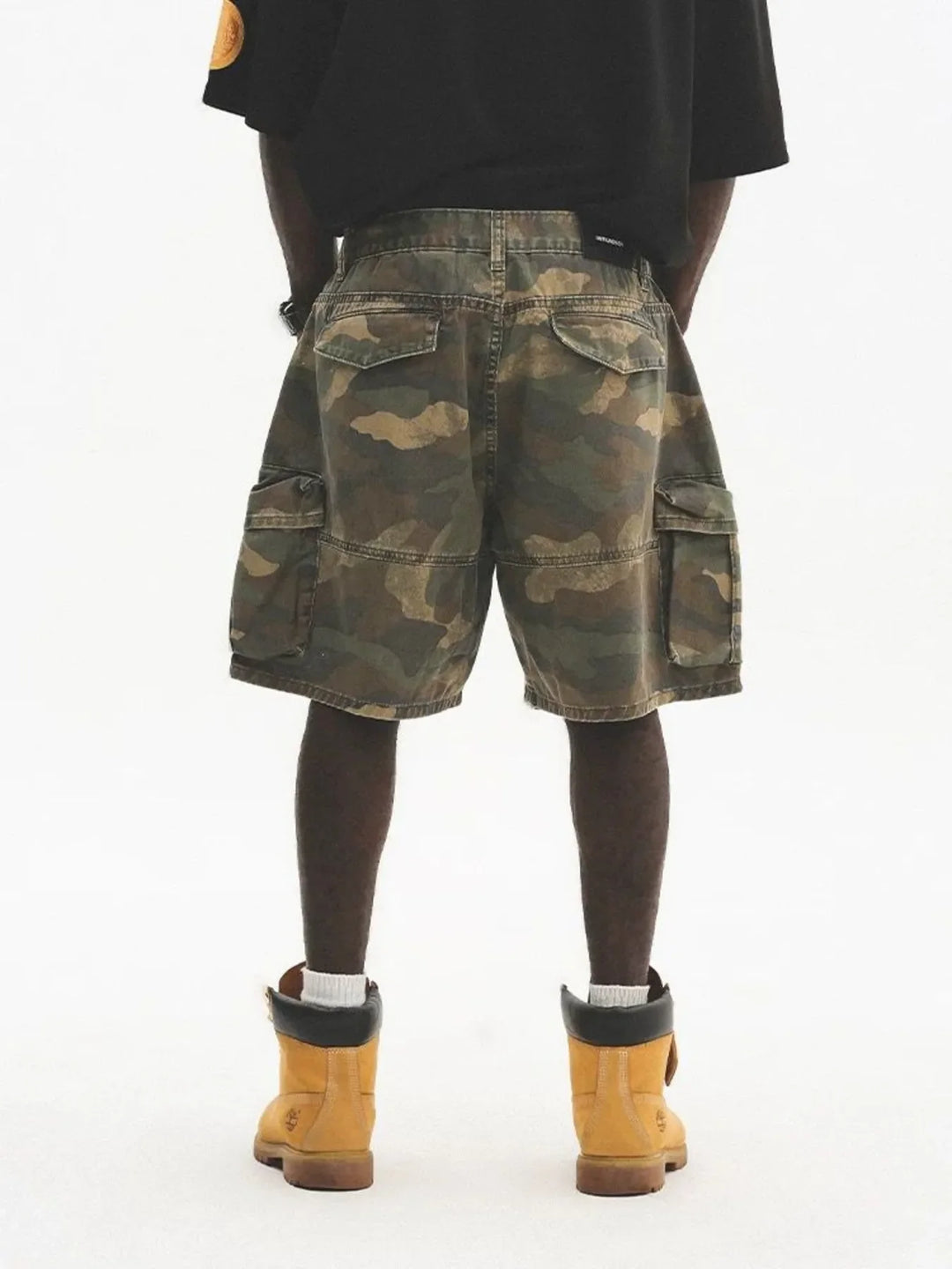 Men's Plus Size Camo Cargo Shorts with Multiple Pockets