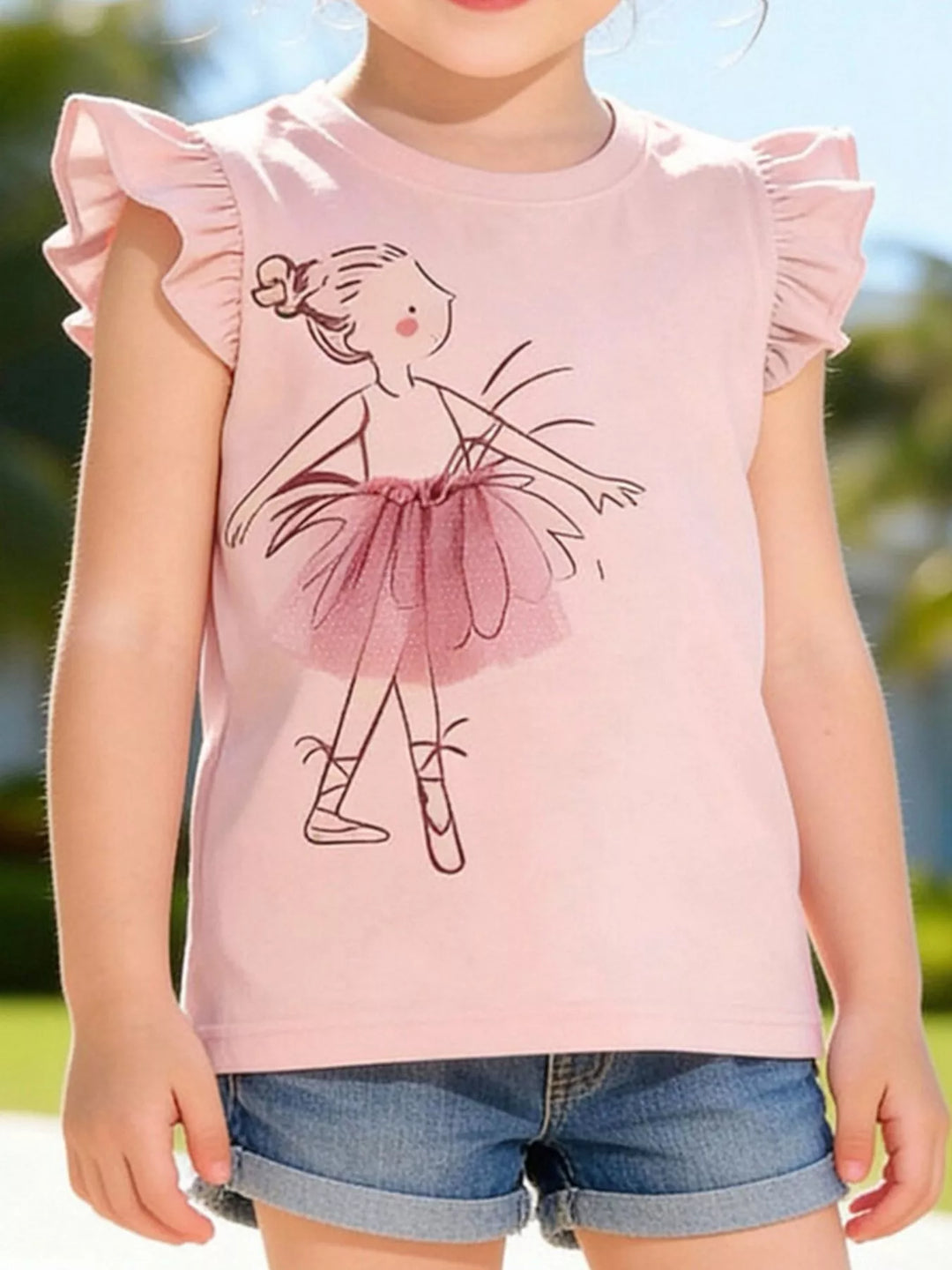 Children's Ballerina Ruffle Sleeve T-Shirt
