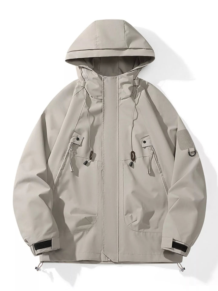 Men's Full Size Hooded Windproof Outdoor Jacket Plus Size