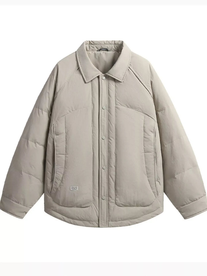Men’s Plus Size Lightweight Padded Snap-Down Jacket