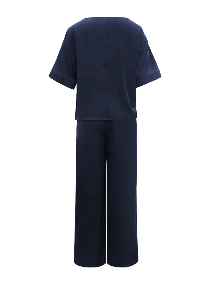 Round Neck Top and Pants Set