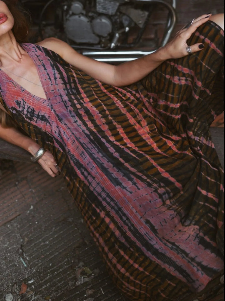 Asymmetrical Hem Printed Halter Neck Dress
