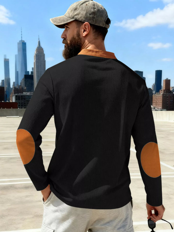Men's Full Size Vintage Lace-Up Long Sleeve T-Shirt Plus Size