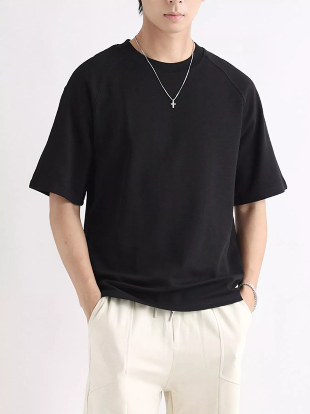 Men's Plus Size Relaxed Fit Solid Color T-Shirt