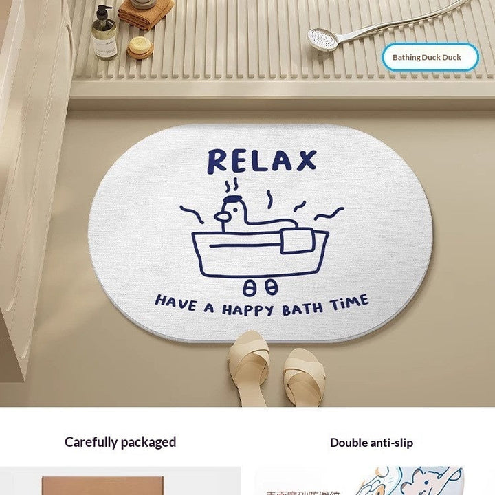 Quick-drying Cartoon Silica Mud Floor Mat