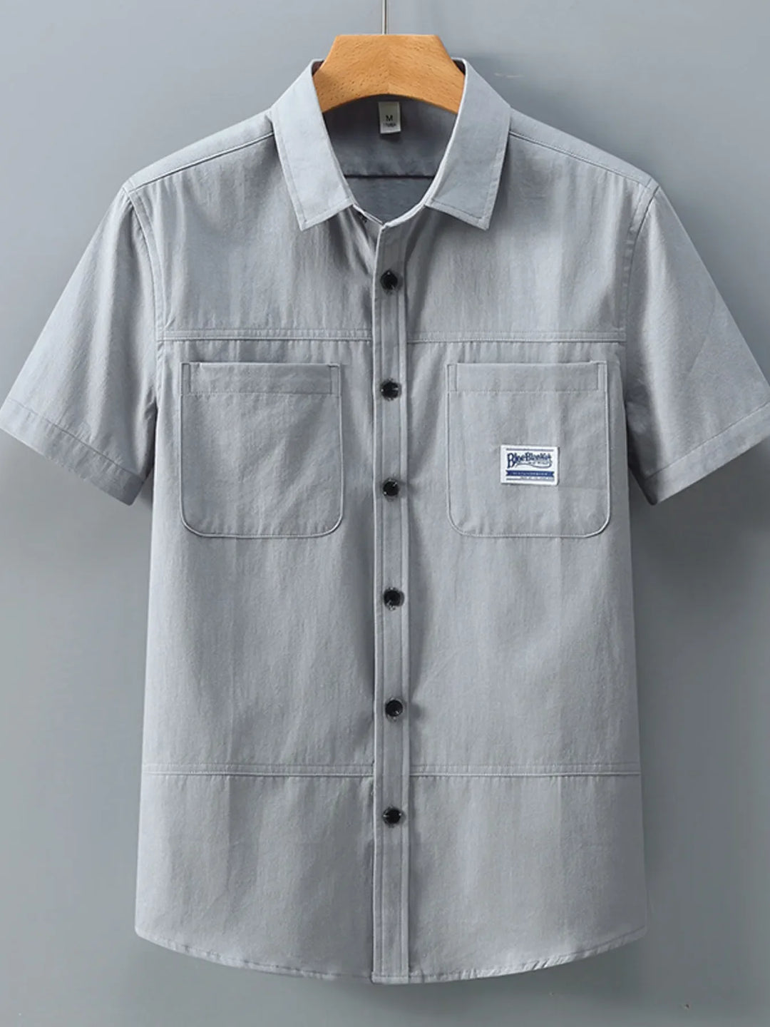 Men's Plus Size Button Up Short-Sleeve Shirt