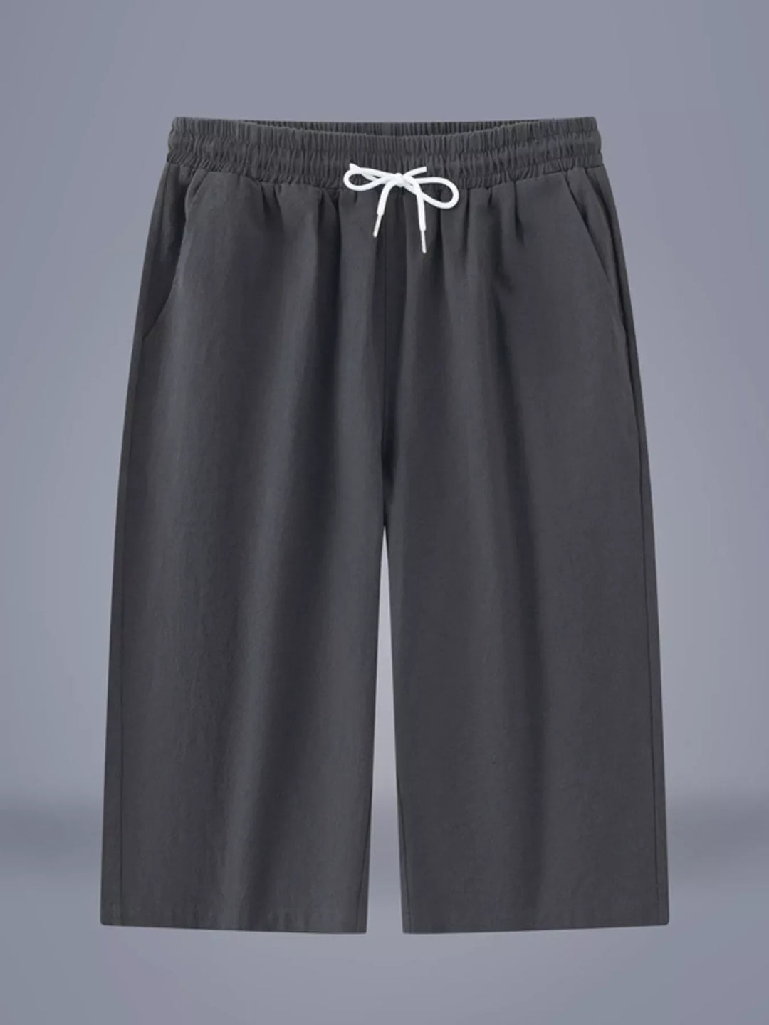 Men's Plus Size Casual Cropped Drawstring Pants