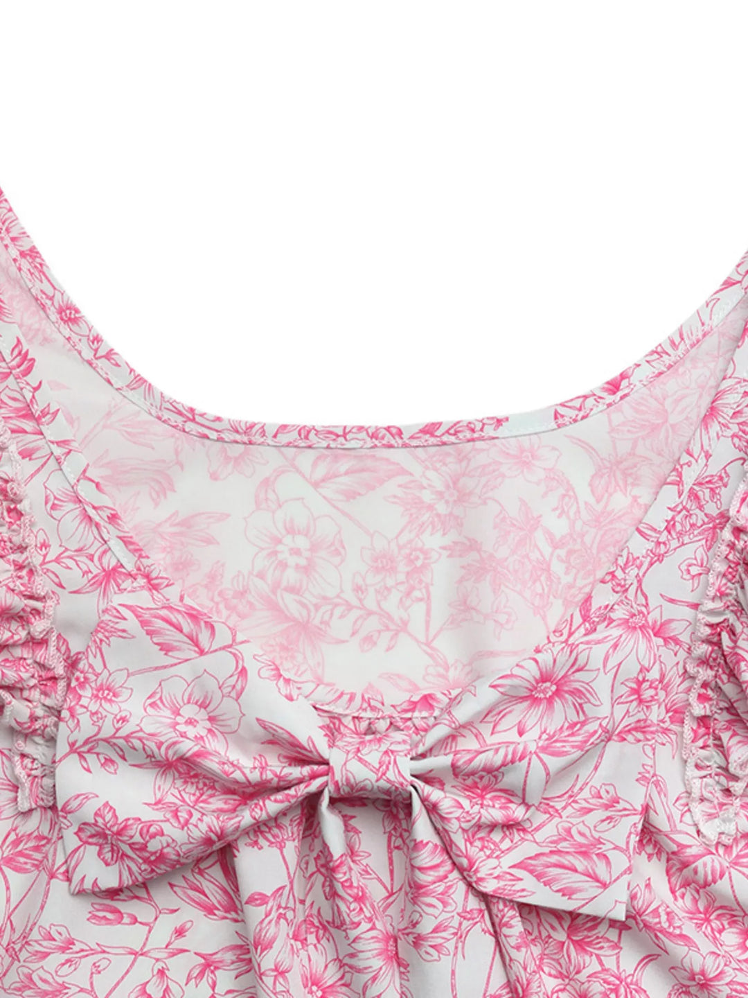 Floral Print Ruffle Sleeve Blouse
