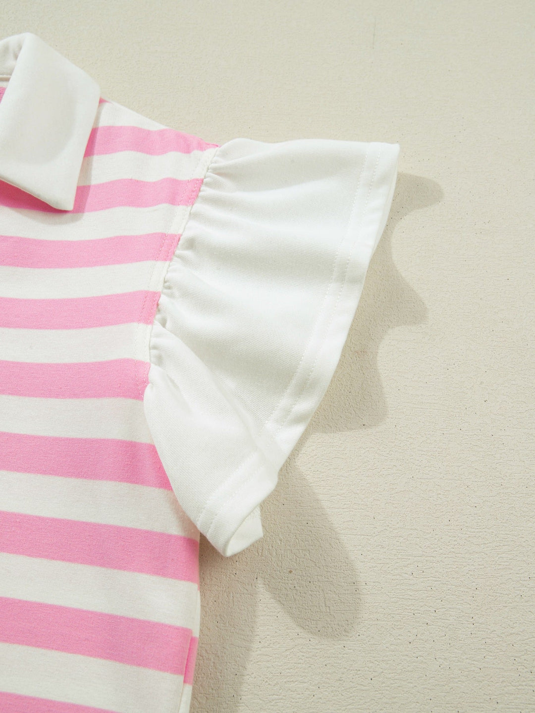 Striped Ruffled Sleeve Blouse