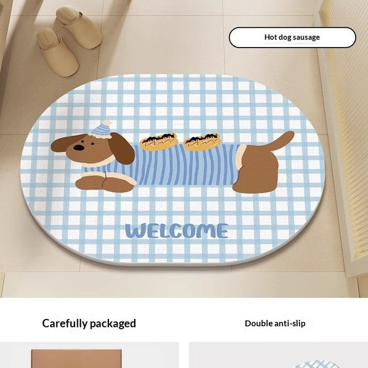 Quick-drying Cartoon Silica Mud Floor Mat