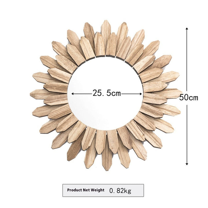 European-style Solid Wood Handmade Finish Hanging Mirror Homestay Hotel Entrance Decoration Hanging