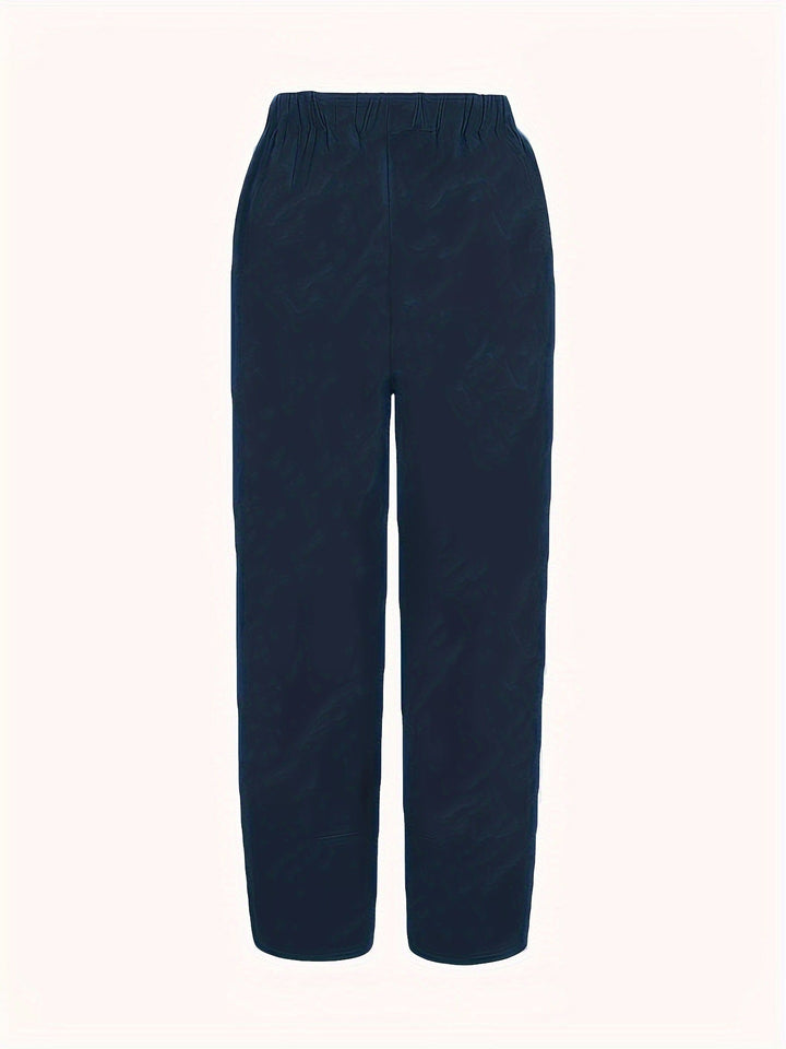 Elastic Waist Pants with Pockets