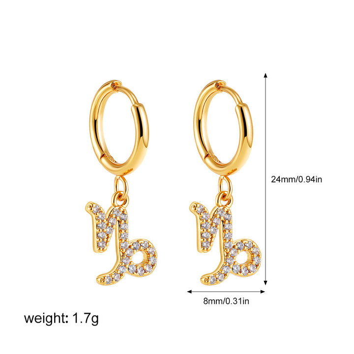 Zodiac Micro Paved Zircon Earrings