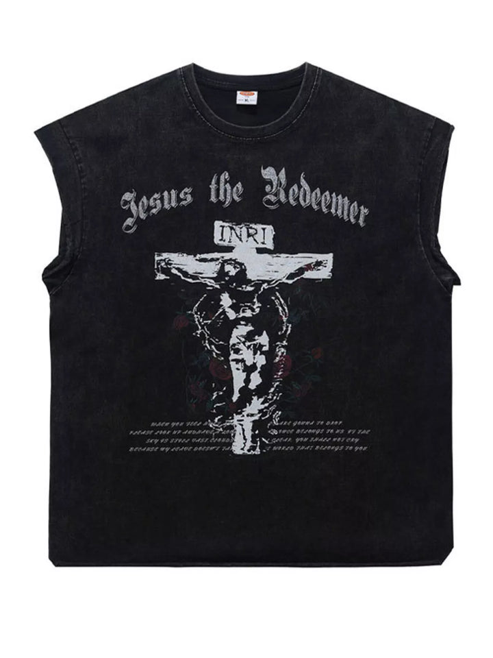 Men's Graphic Round Neck Tank Top