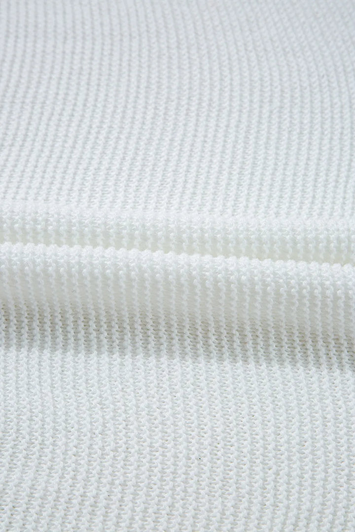 Side Slit Round Neck Knit Top