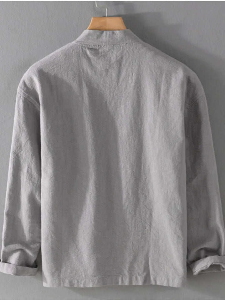 Men's Plus Size Casual Open Front Long Sleeve Top