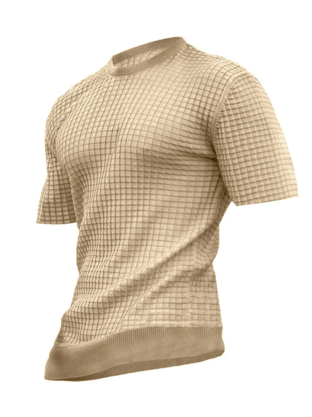 Men's Full Size Textured Knit Short Sleeve T-Shirt Plus Size