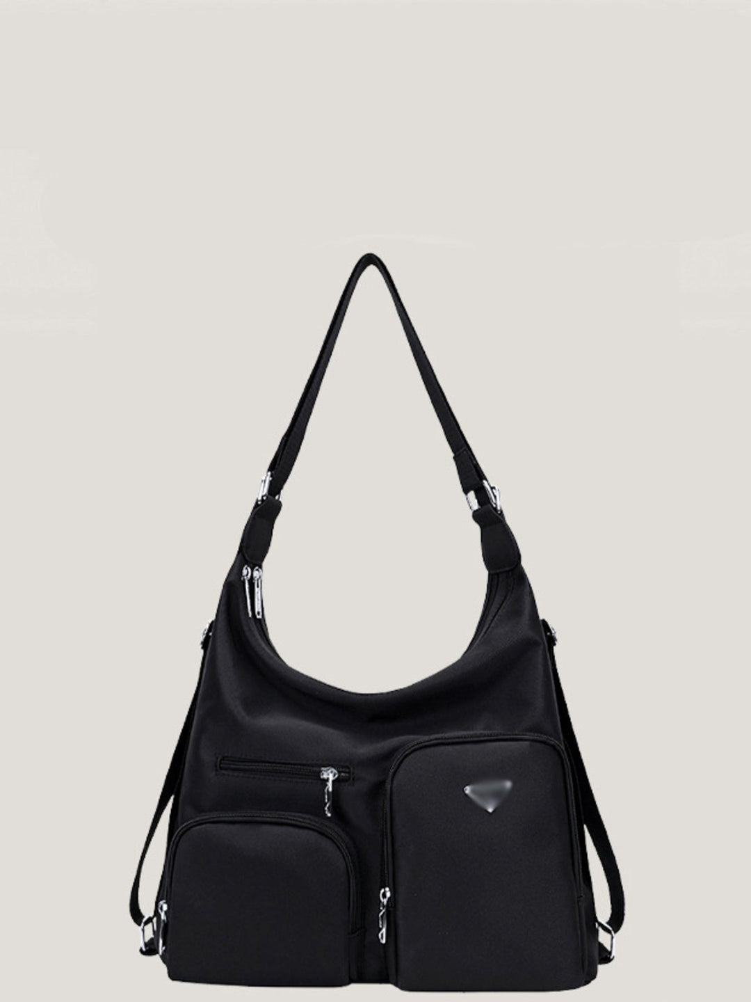 Multi-Pocket Lightweight Nylon Shoulder Bag