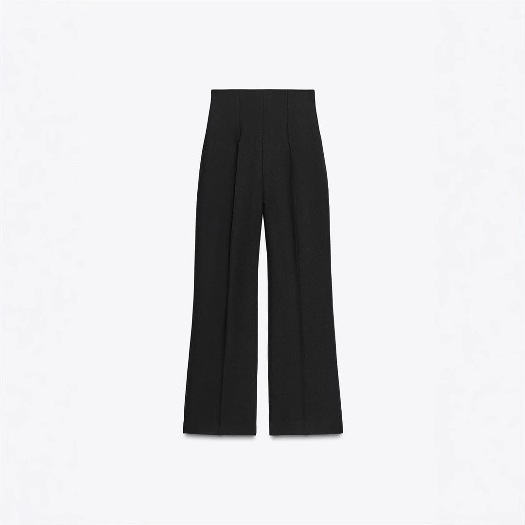 Retro Fashion Versatile Slimming High-waisted Pants With Zip Decoration