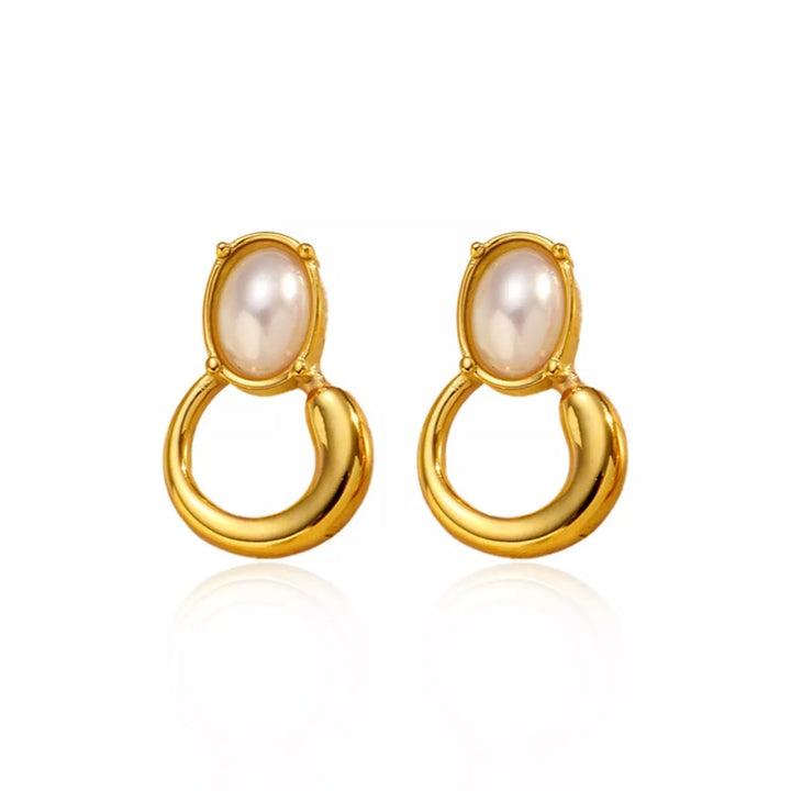 18K Gold-Plated Pearl Earrings