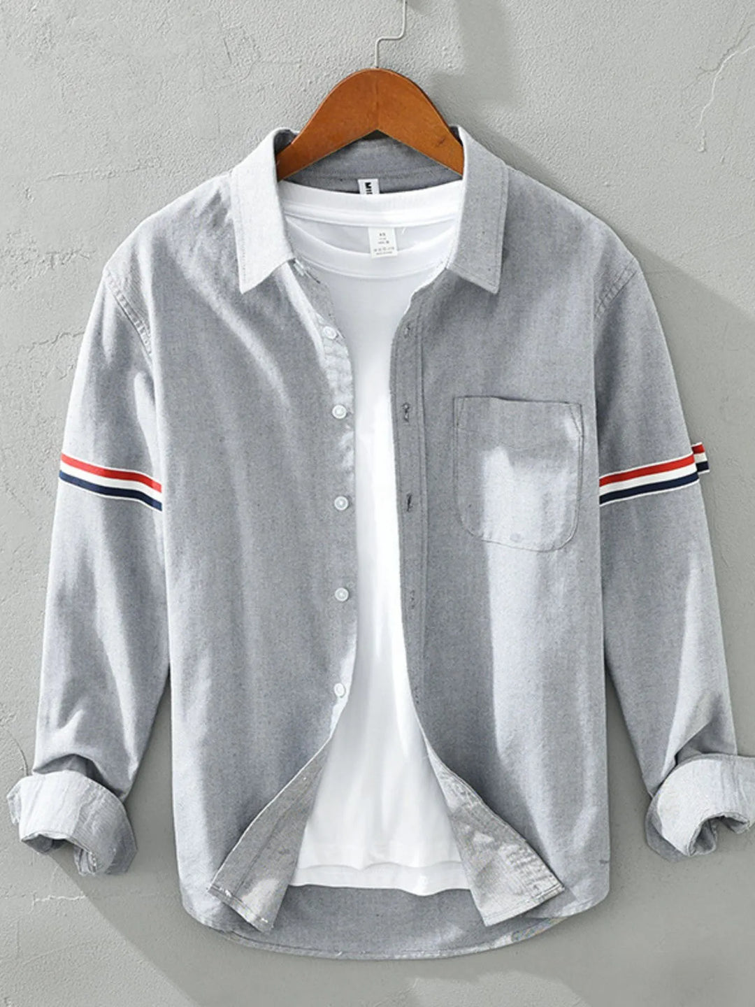 Men's Plus Size Long Sleeve Button-Up Shirt