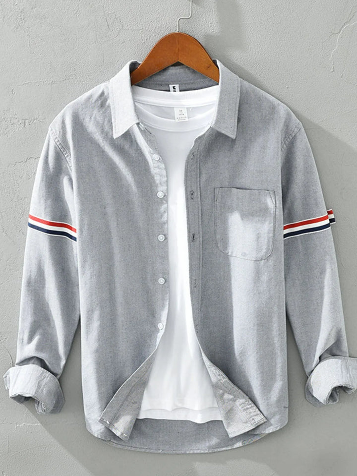 Men's Plus Size Long Sleeve Button-Up Shirt