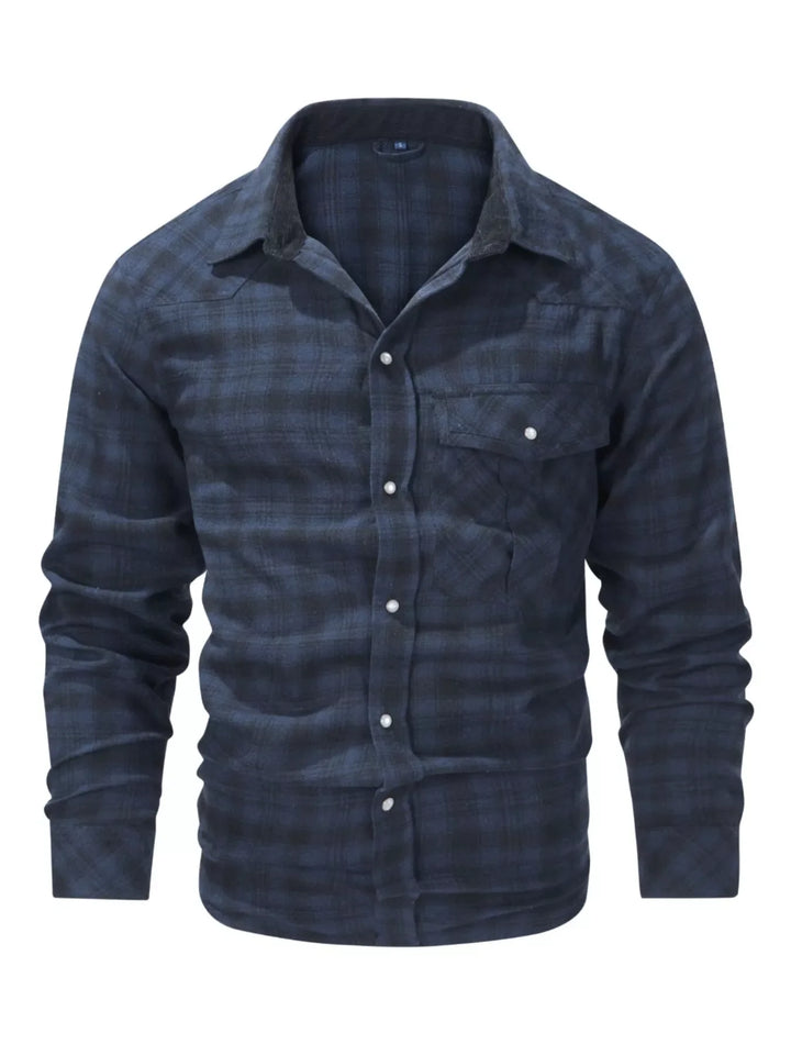 Men's Vintage Plaid Button Up Shirt