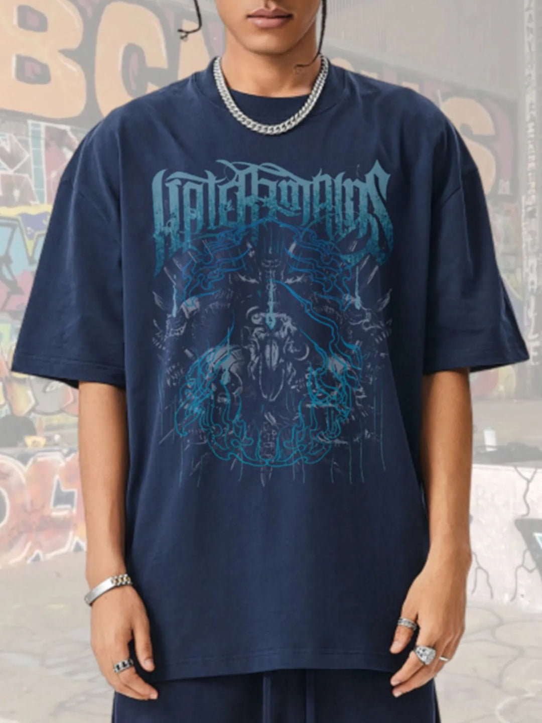 Men's Graphic Round Neck Short Sleeve T-Shirt
