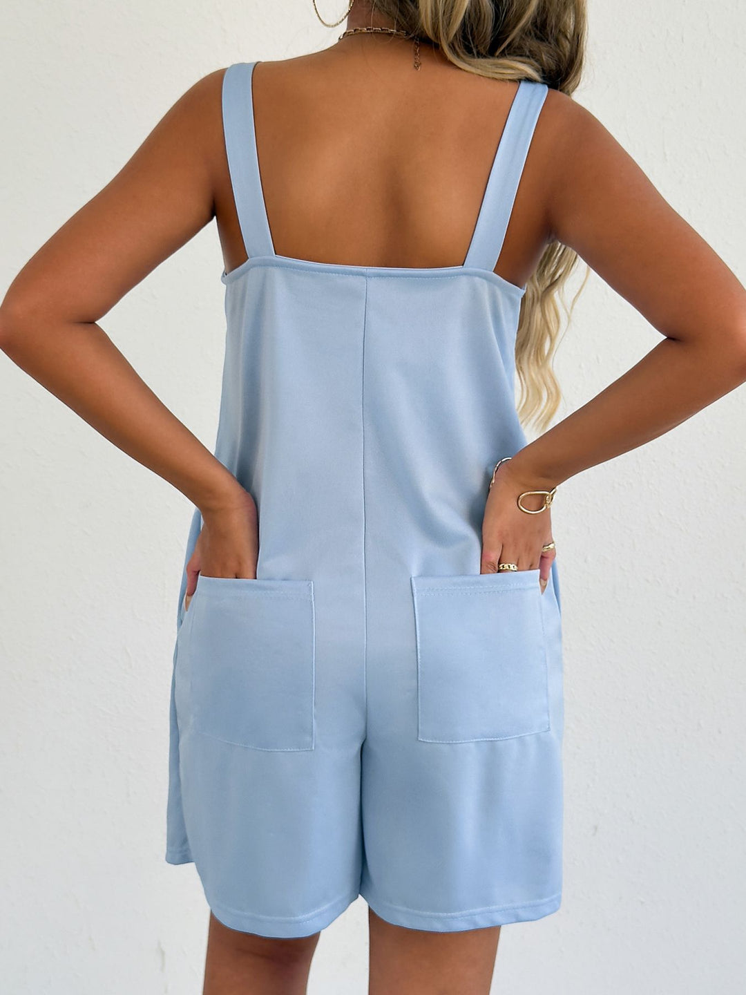 Sleeveless Casual Romper with Side Pockets