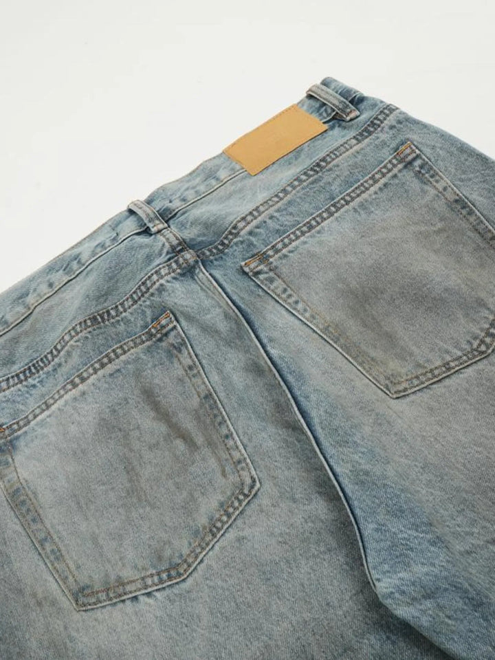 Men's Distressed Wide Leg Jeans