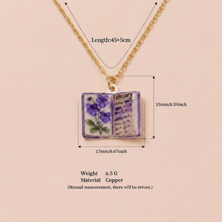 Retro Book Necklace For Women