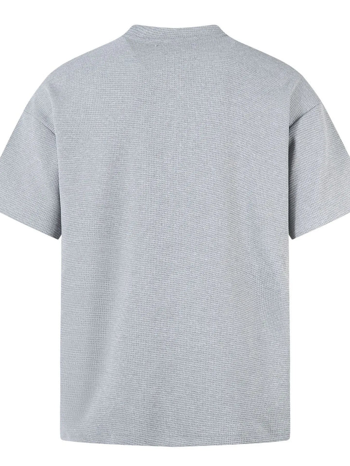 Men's Henley Structured Waffle-Knit T-Shirt